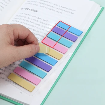 10 цвята / 200 листа Прозрачен водоустойчив указателни етикети във формата на ивици, обикновен канцеларски бележки, бележник за водене на записки