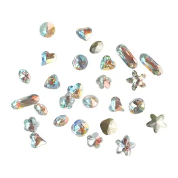 50шт Смесени бижута от изкуствена кристал за нокти Изискан външен вид, Индивидуалност, Многофункционален подарък за нокти с диаманти