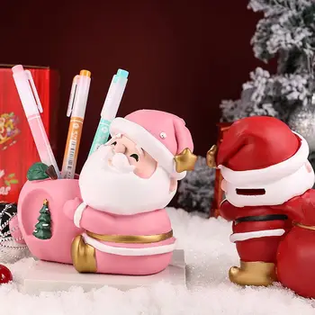 Cartoony Дядо Коледа, Държач за химикалки, Чанта за Благословиите, Творческа Коледна Украса, Многофункционален Здрава Кутия за съхранение на работния плот За деца