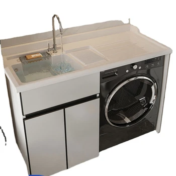 ГГ Шкаф за пералня Alumimum по поръчка с вградени пералня и дъска за измиване на лицето и се измива страна басейн