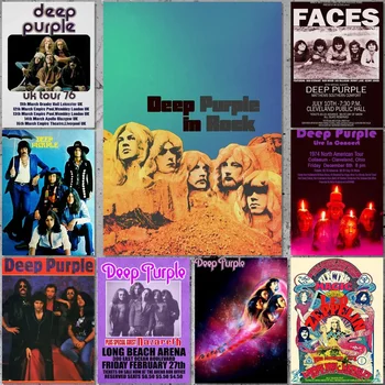 Плакат на Deep Purple Band Върху Платно, Художествен Плакат и Стенни Художествена Картина С Принтом, Модерен Семеен Декор За спалня, Плакати