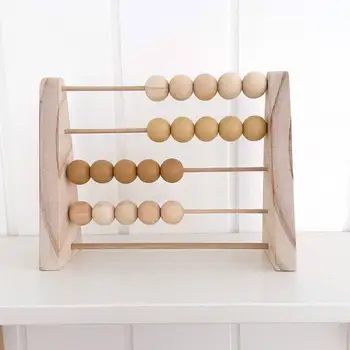 Скандинавските дървена abacus за украса на работния плот в детската стая, развитие на играчка за ранно обучение по математика, декор за детска стая от дърво