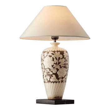 Традиционна керамична настолна лампа в нов китайски стил, хол на вилата, декоративна лампа в стил ретро в китайски стил, спалня в стил бесшумном