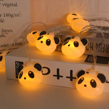 1,5 м Сладката Панда Главоболие Светлина Ред На Батерии Панда тематични Лампи Приказни Нощни Светлини Детска панда рожден ден декор на стая