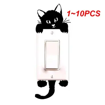 1 ~ 10ШТ Творчески Ключа за лампата Стикер с котка за детска стая с хубав модел от PVC Стенни тапети за детска спалня