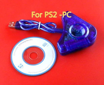 1 бр. Игрова джойстик USB конвертор за два плейъри, кабел-адаптер за PS2, двоен гейм контролер Playstation 2 за PC, USB-игрален контролер, CD-шофьор