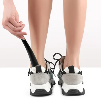 1 бр. професионален рог за обувки във формата на лъжичка, клаксон за обувки, Черна Пластмаса лифт, Гъвкави и Здрави рога за обувки, Аксесоари за обувки