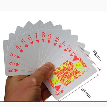 1 бр. Флуоресцентни карти за покер от PVC, водоустойчив мат пластмасови карти за игра, подарък/парти/Семейство