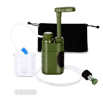 1 комплект защитно възстановяване след пречистване на вода Инструменти за спешни оцеляване мини-филтър за вода на КОРЕМА за къмпинг