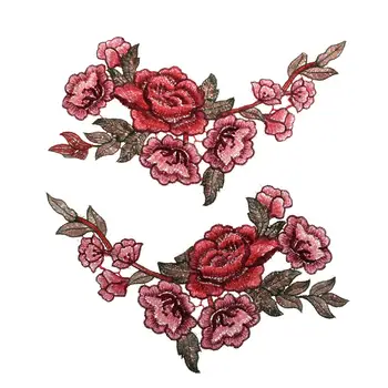 1 чифт Бродерия Цветя Рози Шият на Кръпката Рокля, Шапка, Чанта Дънки с Апликация Занаяти Аксесоари За Облекло DIY
