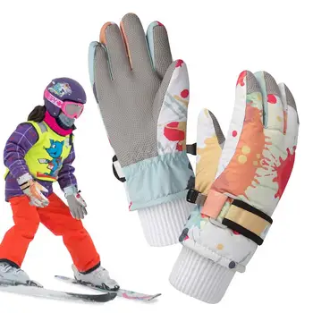 1 чифт детски ръкавици, зимни флисовые топли ръкавици с герои от анимационни филми, детски дебели ски ръкавици за момчета и момичета 4-12 години