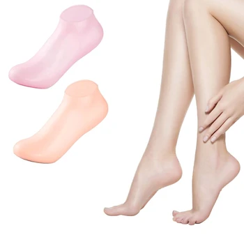 1 Чифт, Които появата на пукнатини, силикон, Овлажняващи гел чорапи за грижа за краката, които предпазват от напукване на кожата мъртвите, които правят болка, Педикюр, Грижа за краката