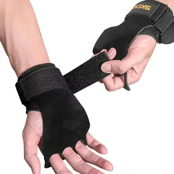 1 чифт Ръкавици за Кроссфита от телешка кожа, ръкавици за фитнес, вдигане на тежести, Които подкрепят Спортни Гимнастически скоби, Защита на дланите на ръцете във фитнеса.