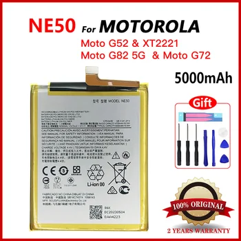 100% Оригинална Акумулаторна Батерия NE50 За Motorola MOTO XT2221 G52 G82 5G G72 Батерия 5000mAh Batteria Batteries + Безплатни Инструменти
