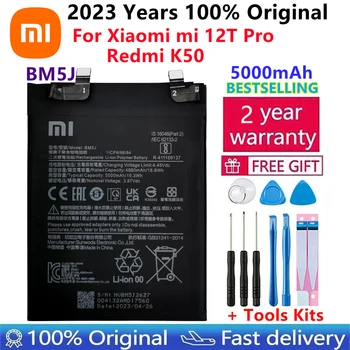 100% Оригинални Висококачествени Нов Взаимозаменяеми Батерия 5000mAh BM5J За Xiaomi Mi 12T Pro Redmi K50 Оригинални Батерии За мобилни Телефони Bateria