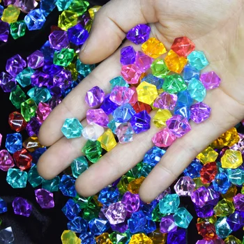 100шт 11x14 мм Цветна Акрилна пластмаса Прозрачен камък Кристални камъни Пълнител за вази Цветен Аквариум за риби Украса за дома и сватба