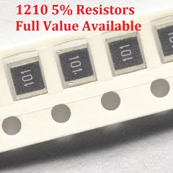 100ШТ SMD чип резистор 1210 2.4 R/2.7 R/3R/3.3 R/3.6 R Съпротива 5% 2.4/2.7/3/3.3/3.6/ Ома Резистори 2R4 2R7 3R3 K Безплатна доставка