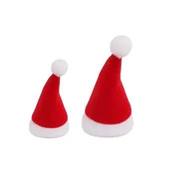10шт Мини-шапки на дядо коледа, удобни и за многократна употреба Коледни шапки, стилни шапки за бутилки, капачки за бонбони, Коледни калъф