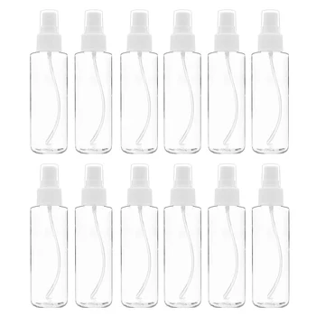 12 Опаковки, Прозрачни бутилки-пръскачка с фин мъгла обем 120 Мл (4 унции) с Капачка-спрей, за Многократна употреба Малки Празни Пластмасови Флакони за Еднократна употреба