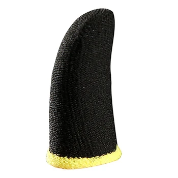 18-контактни ръкав за пръстите от въглеродни влакна за мобилни игри PUBG, ръкав за пръстите с пин екран, черни и жълти (60 бр.)