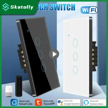 1бр WiFi Smart Switch US 1/2/3/4 Gang Ключа за лампата Нужда от Неутрален Проводник на Hristo Smart Life APP Control Support Алекса Home