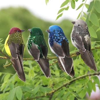 1бр Изкуствени Птици Фалшива Пяна Имитация на Животински Модели на птици от пера направи си САМ Декорация Сватба на домашен Градина