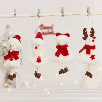 1бр Сладък Дядо Коледа Снежен Ангел Кукла Коледно Дърво Украшение 2023 Нова Година Весела Коледна Украса за Дома adornos de навидад