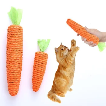 2 бр./лот, хартиени въже под формата на моркови, Играчка за домашни любимци, Дъвчене играчка за котки, Безопасна играчка за коте, прикусывающего американските зъби, Игри аксесоар