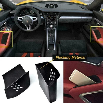 2 елемента Черно вратата подлакътник, органайзер, кутия за съхранение За Porsche 911 Boxster, Cayman 2013-2019