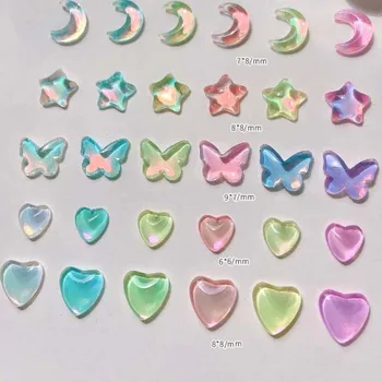 20 бр/компл. Декорации за нокти Aurora Love Heart Butterfly Star Moon Кристали с червени пайети Аксесоари за дизайн на маникюр