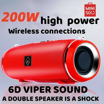 200 W Мощен Bluetooth-високоговорител Преносим бас Външен безжичен аудио 3D съраунд Bluetooth-високоговорител TWS/FM/Гласова акустика