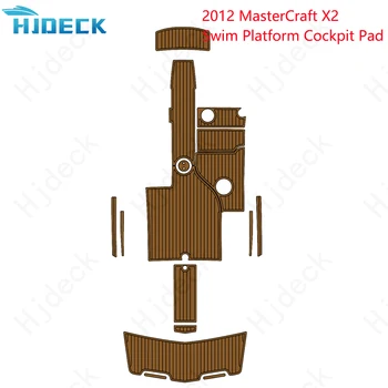 2012 MasterCraft X2 Подложка за плавательной платформа Лодка EVA Пяна подови Настилки от Тиково дърво Кафяв