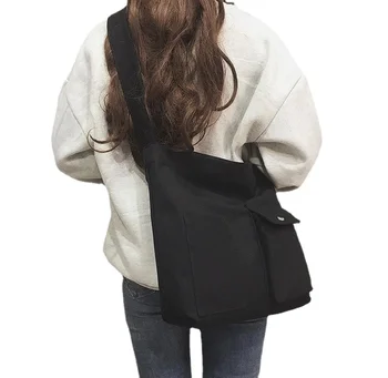 2022 Нов Корейски стил, младежки прости чанта през рамо, ежедневни холщовая чанта-месинджър, Студентски Пук-клас, дамски чанти