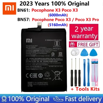 2023 Година 100% Оригинален Xiao mi BN57 BN61 6000 mah Батерия За Преносим Телефон Xiaomi Pocophone X3 Poco X3 Pro Batteries