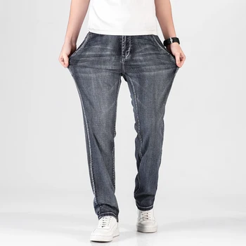 2023 Модни Широки Бизнес Ежедневни Панталони В Корейски стил От Плат Деним Оверсайз Високо Качество Класически Мъжки дънки