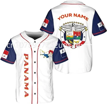 2023, Нова бейзболна майк Panama, бейзболна фланелка от окото на влакна, с 3D-принтом, мъжки и дамски тениски с индивидуални име.
