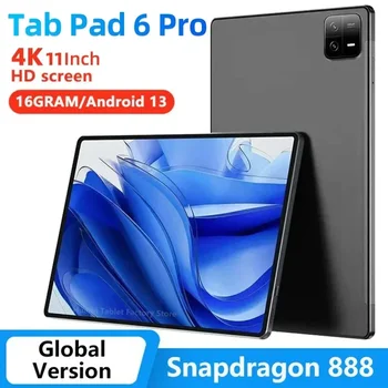 2024 Глобалната версия на Оригиналния Pad 6 Pro Таблети PC Snapdragon 888 10000 ма Android 13 11 инча 16 GB + 512 GB 5G 4K HD Екран WIFI Mi