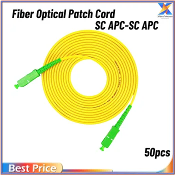 20pcs оптичен пач кабел FTTH, 1 м, НС, APC, однорежимный, g652d 9/125, 3.0 мм, обвивка LSZH