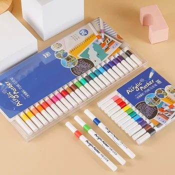 24 Цветни / 36 цветни / 48 цветни маркери, Цветна писалка за рисуване на водна основа, детска боя за маркиране на графити, акрилна дръжка