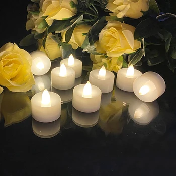 24шт Мерцающая led свещ, как става това с батерията Украса за сватба, рожден Ден, Беспламенная фалшива свещ, лампа Tealight, Комплект лампи за изповедта