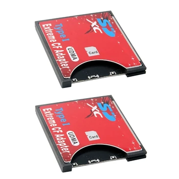 2X Нов калъф за SD карти-CF Поддържа безжичен Wi-Fi Адаптер за SD-карта тип I за огледално-рефлексен фотоапарат червен цвят