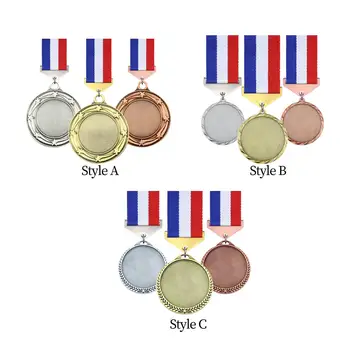 3 цинк сплав от Злато Сребро Бронз медалите метални сувенири медалите с панделки на врата за футбол бейзбол конкурси участниците 