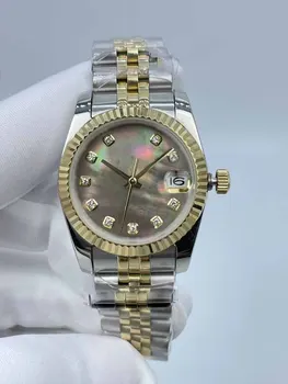 31-миллиметровые Водоустойчив функционални часовници за жени - Печен bezel с Диамантена мащаб
