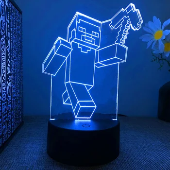 3D Led нощна светлина Притежателя на светлината 16 Цвята Led осветление Основата на дисплея с дистанционно управление и USB-кабел Коледна украса Акрил
