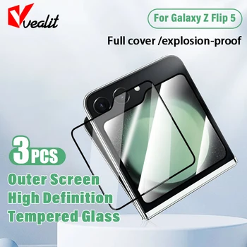3шт Закалено Стъкло За Samsung Galaxy Z Flip 5 Външен Екран Срещу надраскване Защитно Стъкло за Galaxy Z Flip5 Протектор на Екрана