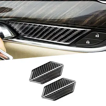 4 бр./компл. Врата копчето на колата е от въглеродни влакна, Тампон върху чашата, Аксесоари за декориране на интериора, Съвместими за Cadillac XT5 2016-2019
