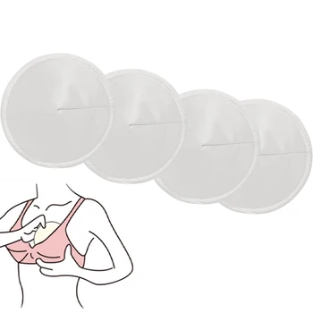 4шт Бамбукови подложки за хранене за Многократна употреба Менструални тампони за кърмене на Лигавицата за да се грижи за подплънки за гърди Втулки за хранене
