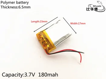 5 бр./лот 3,7 180 ма 651723 Литиево-полимерна Li-Po литиево-йонна Акумулаторна батерия за Mp3 MP4, MP5 GPS PSP