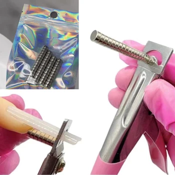 50 бр/пакет, кръгли малки магнити за върховете на ноктите, ножица за рязане на ноктите на еднаква дължина, професионален инструмент за грижа за ноктите