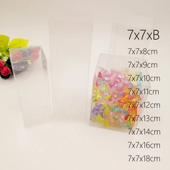 50шт 7x7xB Коледни Подаръчни Кутии Прозрачна Пластмасова Кутия За Съхранение на Прозрачна Подарък Кутия за Опаковане на Бонбони Сватба за Кутии За Съхранение на Бижута